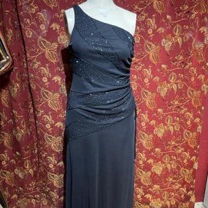 Vintage One Shoulder Beaded Gown
